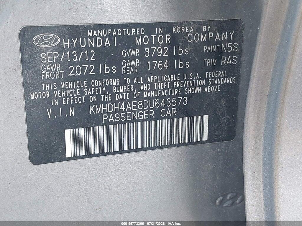 KMHDH4AE8DU643573 2013 HYUNDAI ELANTRA photo no. 9