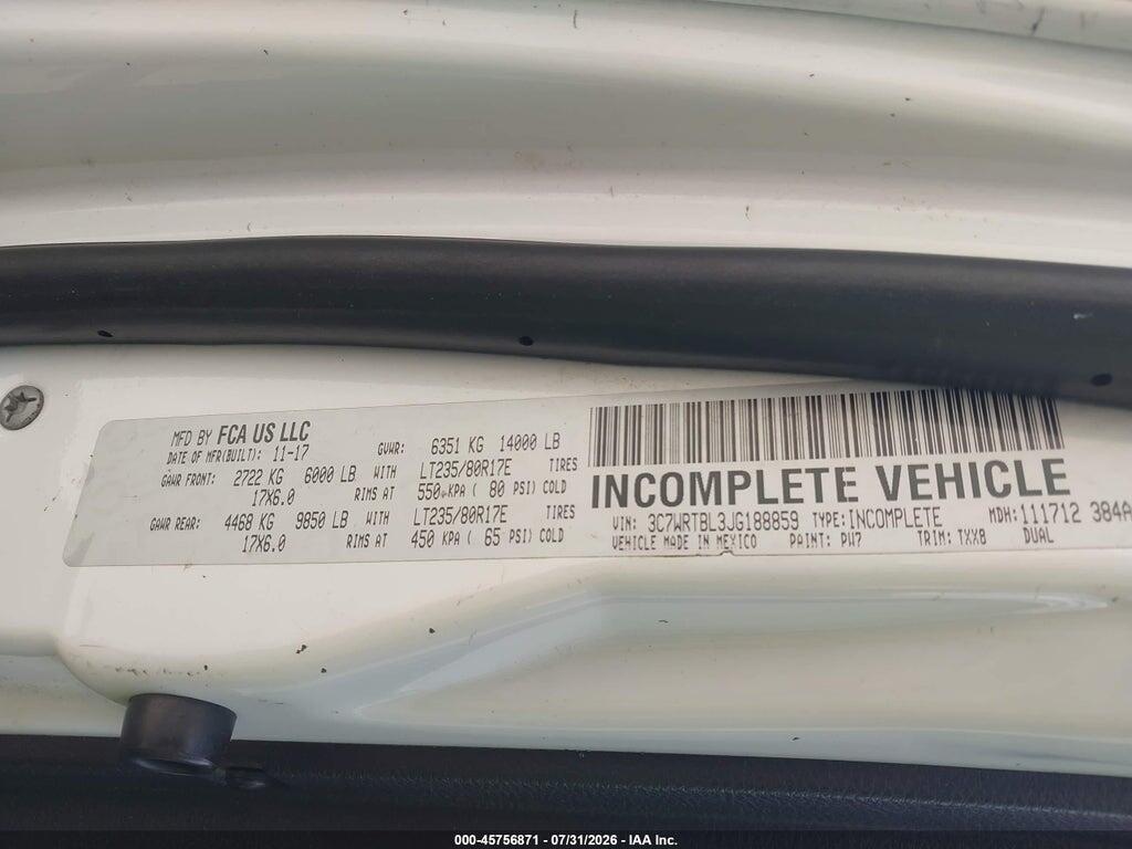 3C7WRTBL3JG188859 2018 RAM 3500 CHASSIS photo no. 8