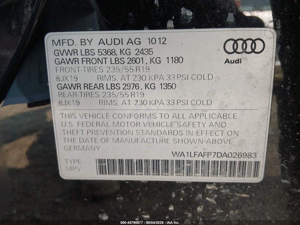 WA1LFAFP7DA026983 2013 AUDI Q5 photo no. 9