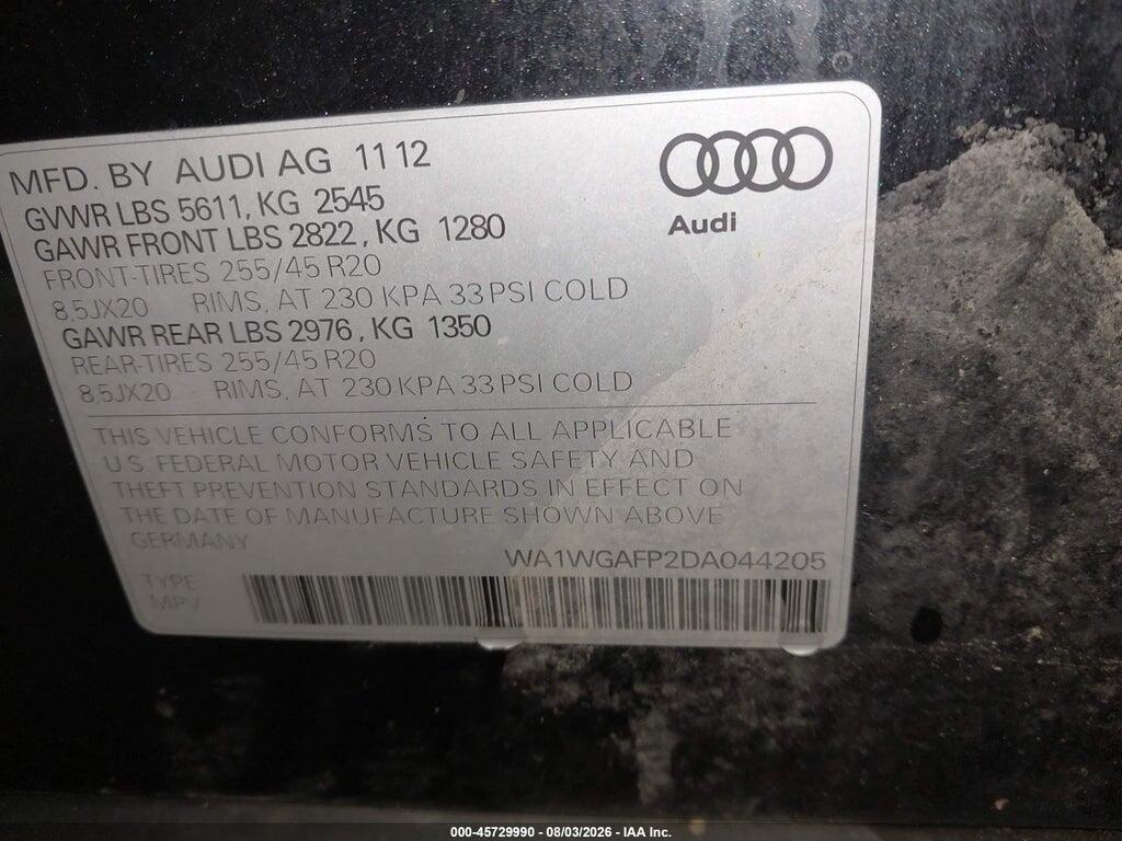 WA1WGAFP2DA044205 2013 AUDI Q5 photo no. 9