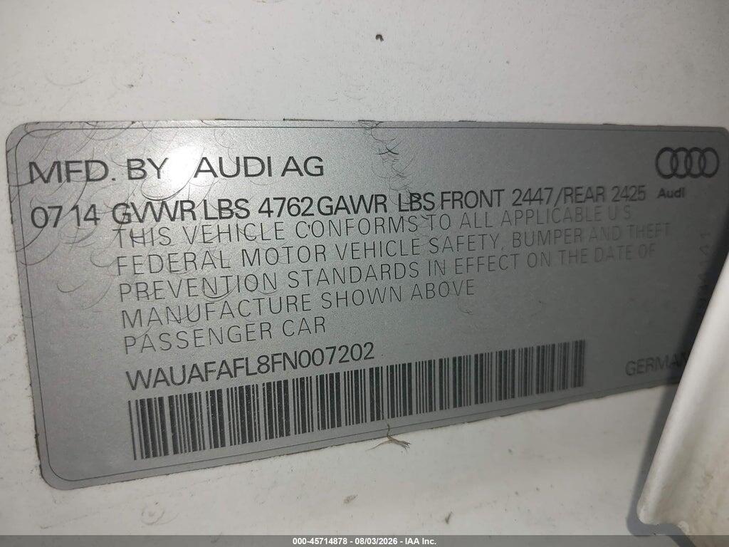 WAUAFAFL8FN007202 2015 AUDI A4 photo no. 9