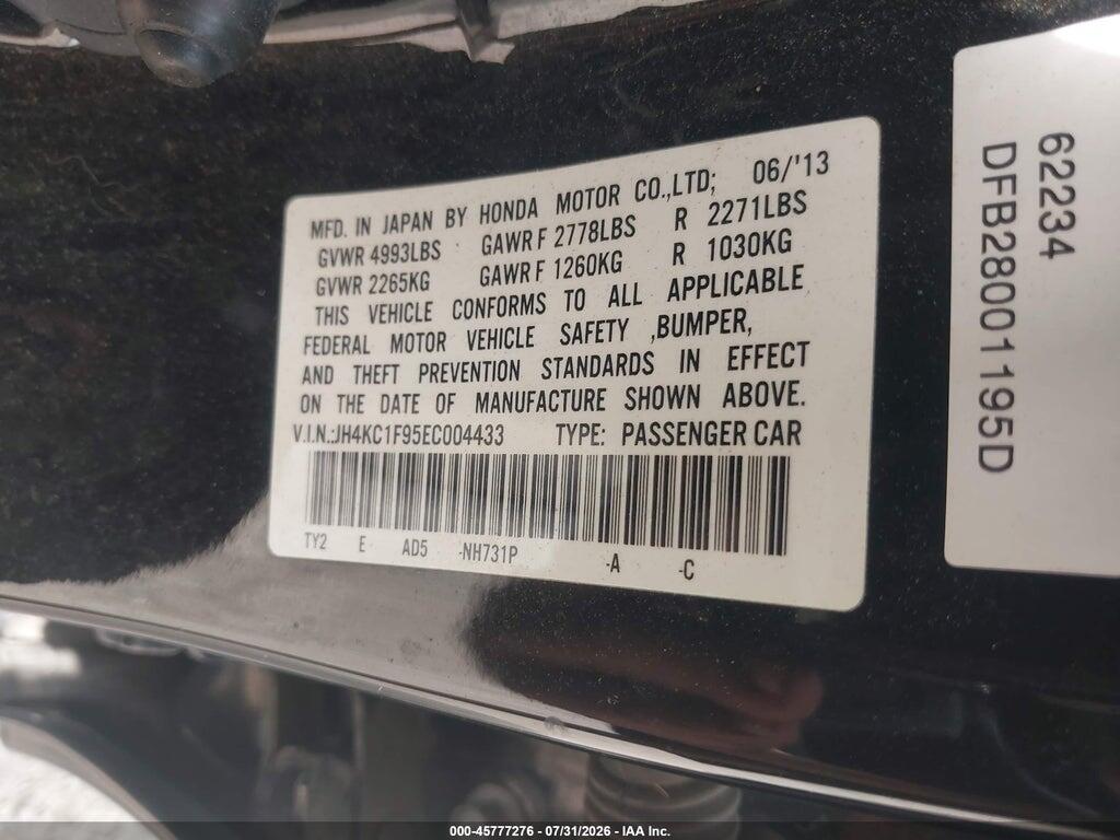 JH4KC1F95EC004433 2014 ACURA RLX photo no. 9