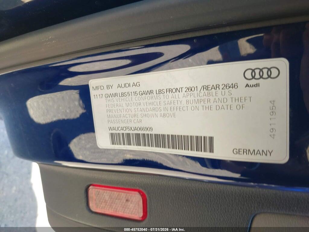 WAUC4CF5XJA066909 2018 AUDI S5 photo no. 9