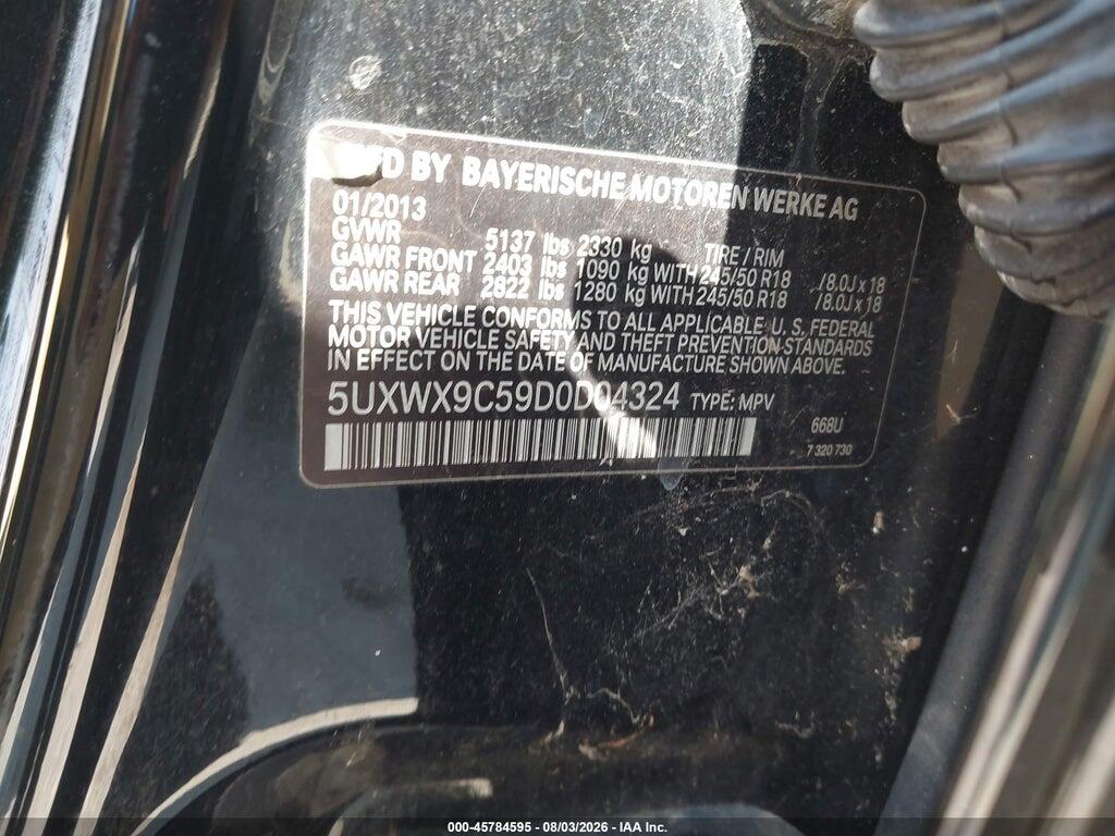 5UXWX9C59D0D04324 2013 BMW X3 photo no. 9