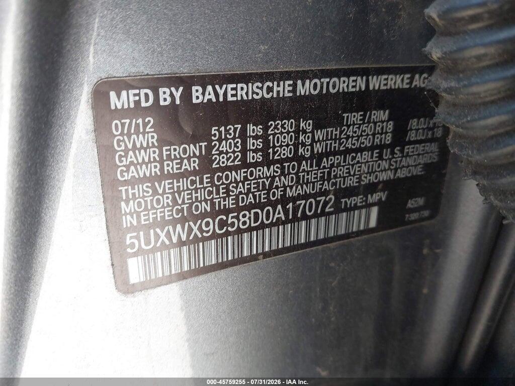 5UXWX9C58D0A17072 2013 BMW X3 photo no. 9