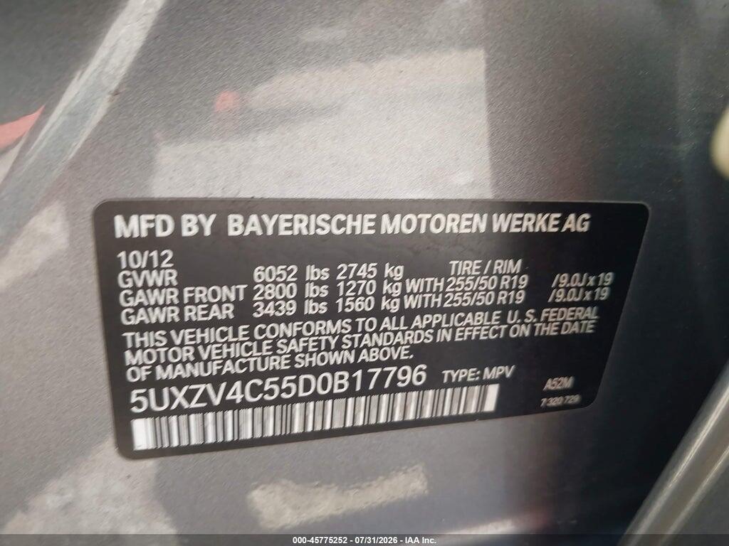 5UXZV4C55D0B17796 2013 BMW X5 photo no. 9