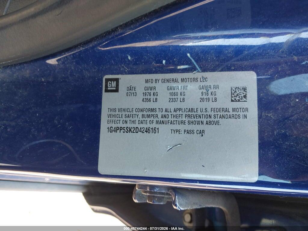 1G4PP5SK2D4246161 2013 BUICK VERANO photo no. 9