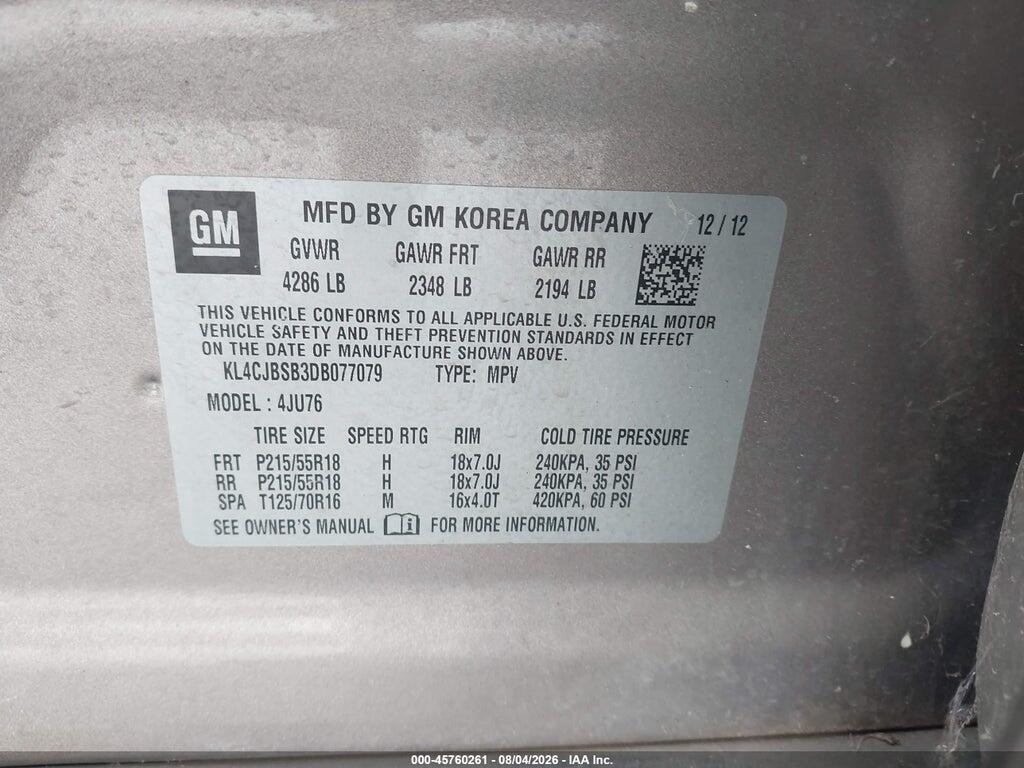 KL4CJBSB3DB077079 2013 BUICK ENCORE photo no. 9