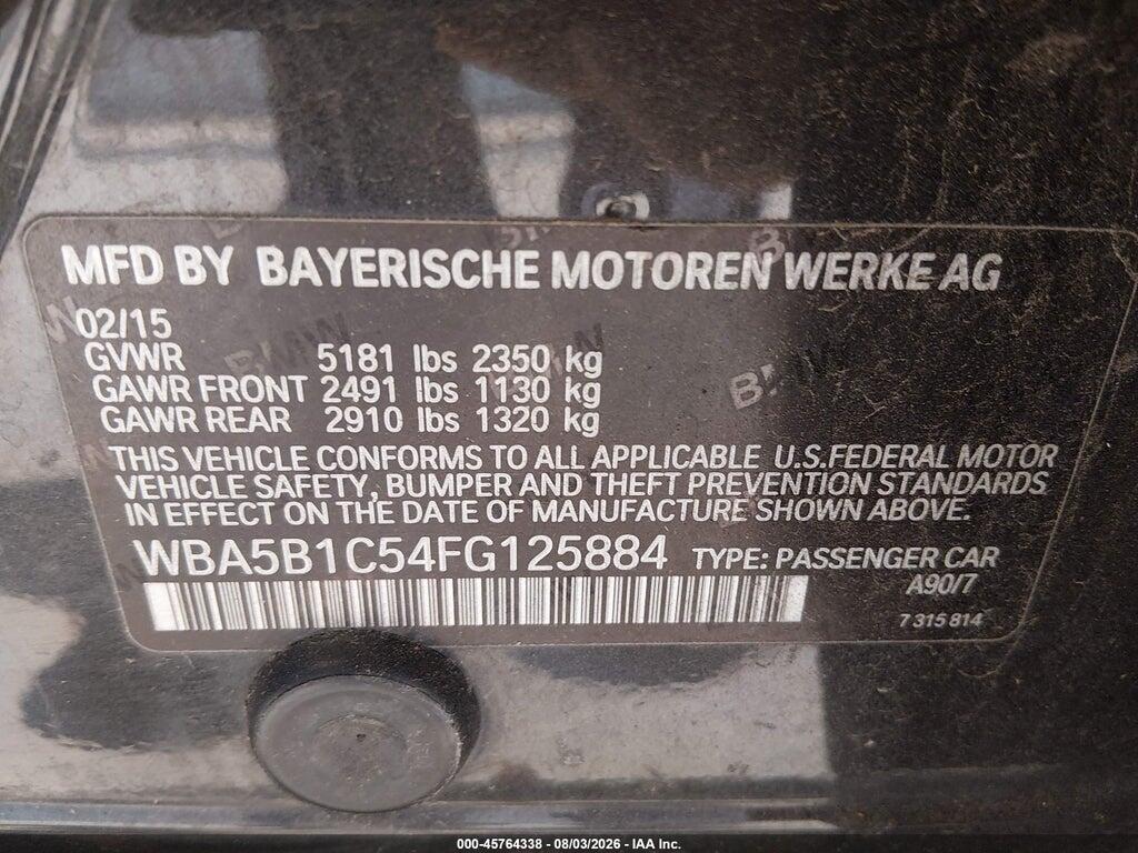 WBA5B1C54FG125884 2015 BMW 535I photo no. 9