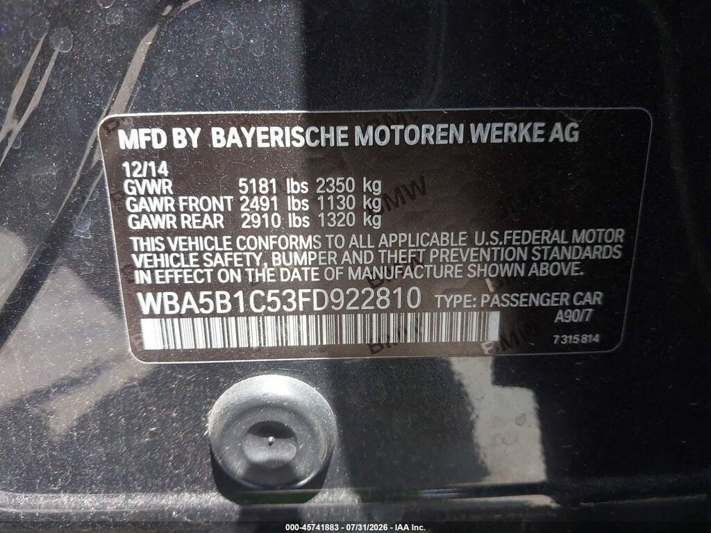 WBA5B1C53FD922810 2015 BMW 535I photo no. 9