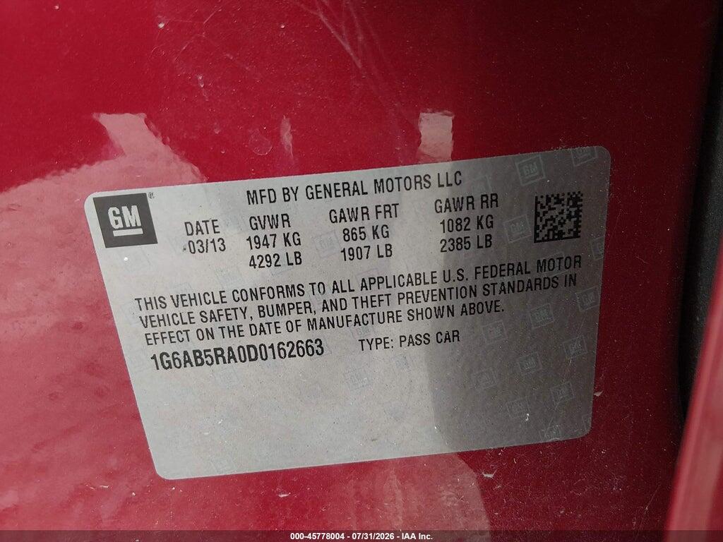 1G6AB5RA0D0162663 2013 CADILLAC ATS photo no. 9