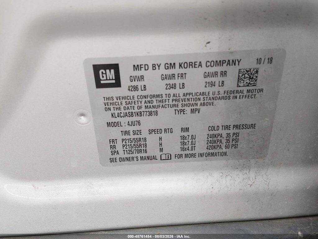 KL4CJASB1KB773818 2019 BUICK ENCORE photo no. 9