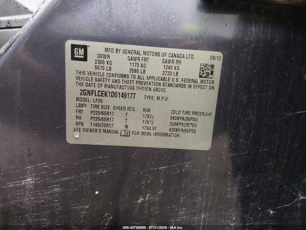 2GNFLCEK1D6149177 2013 CHEVROLET EQUINOX photo no. 9