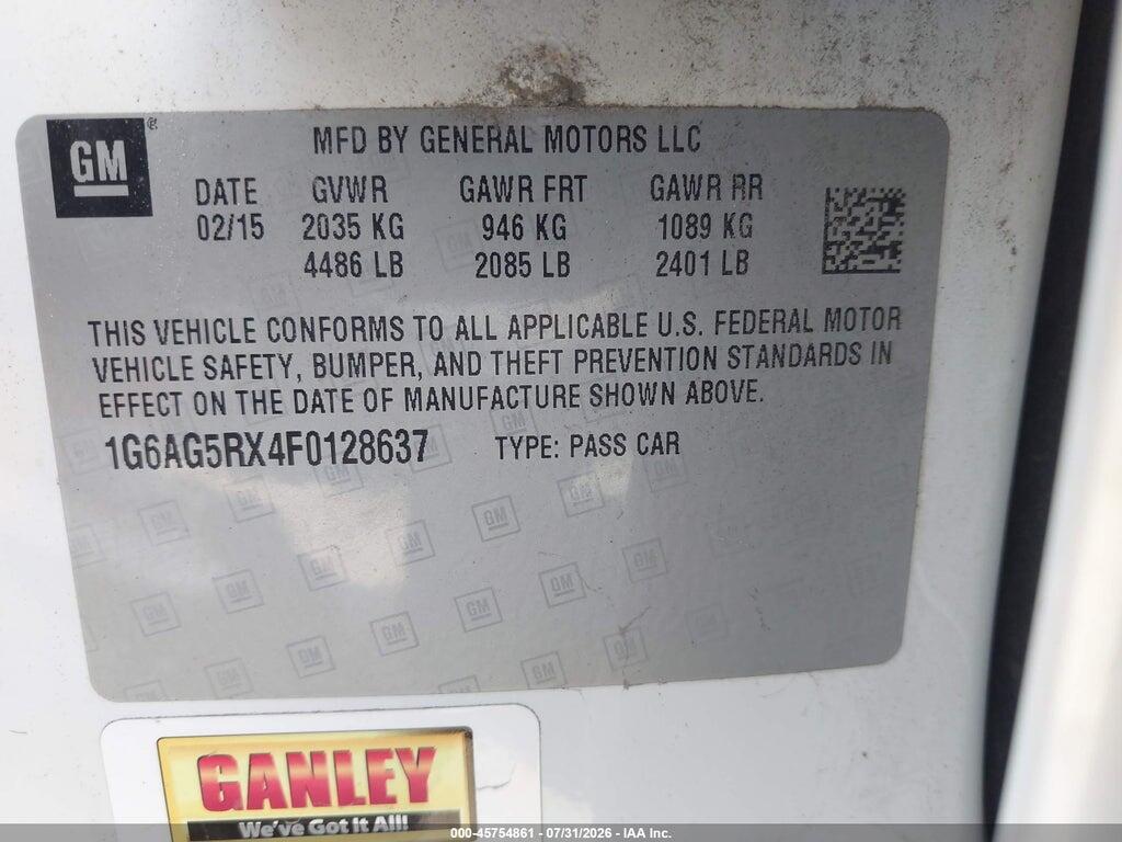 1G6AG5RX4F0128637 2015 CADILLAC ATS photo no. 9
