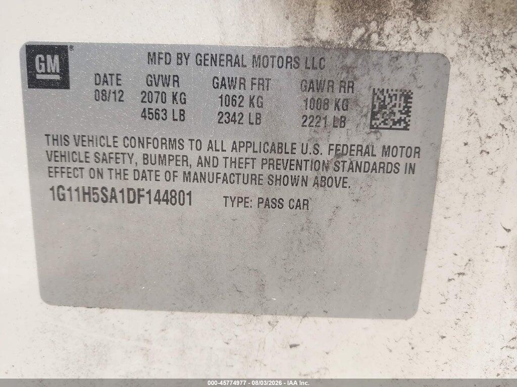 1G11H5SA1DF144801 2013 CHEVROLET MALIBU photo no. 9