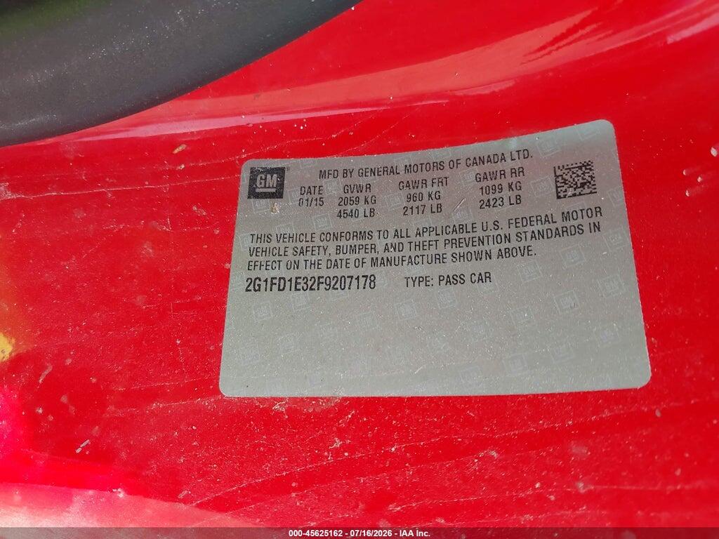 2G1FD1E32F9207178 2015 CHEVROLET CAMARO photo no. 9