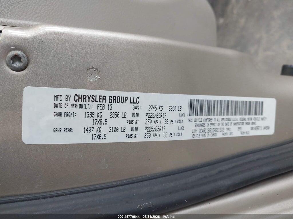 2C4RC1BG1DR691372 2013 CHRYSLER TOWN & COUNTRY photo no. 9