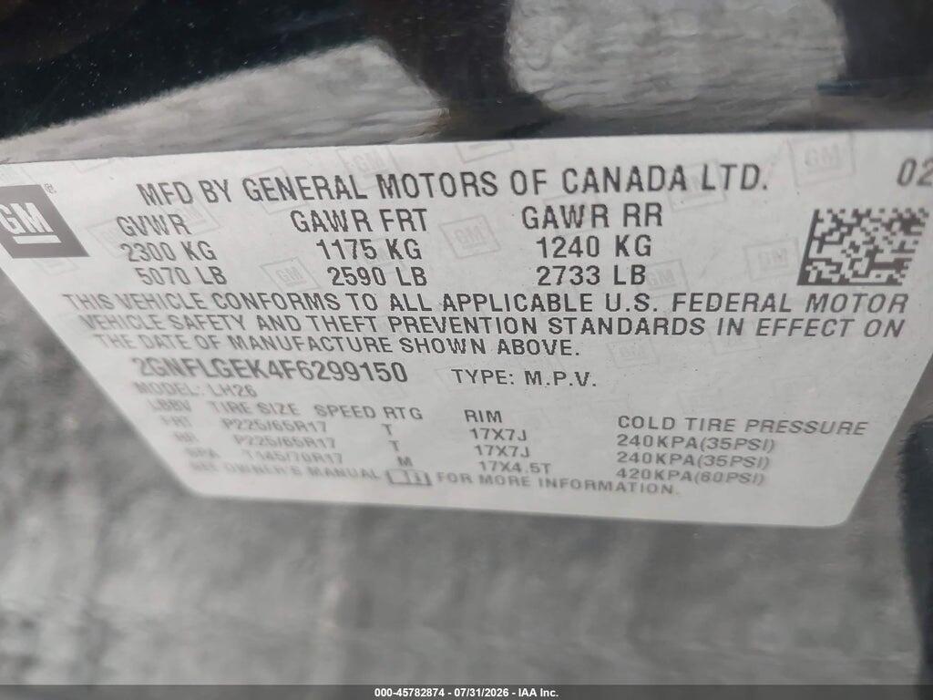 2GNFLGEK4F6299150 2015 CHEVROLET EQUINOX photo no. 9