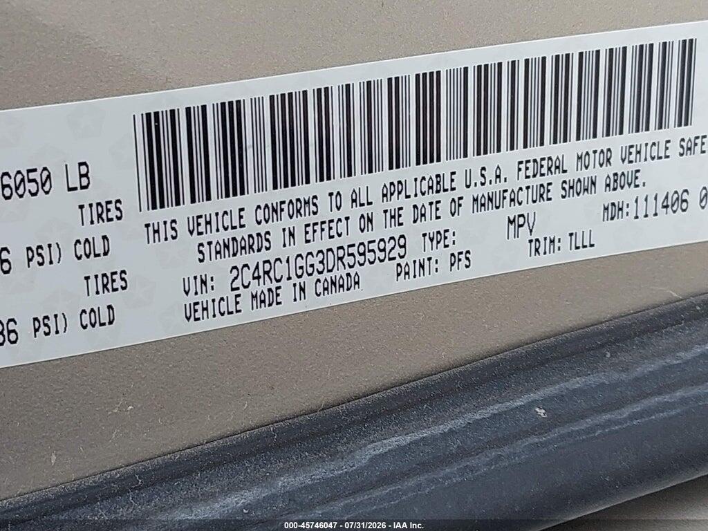 2C4RC1GG3DR595929 2013 CHRYSLER TOWN & COUNTRY photo no. 9