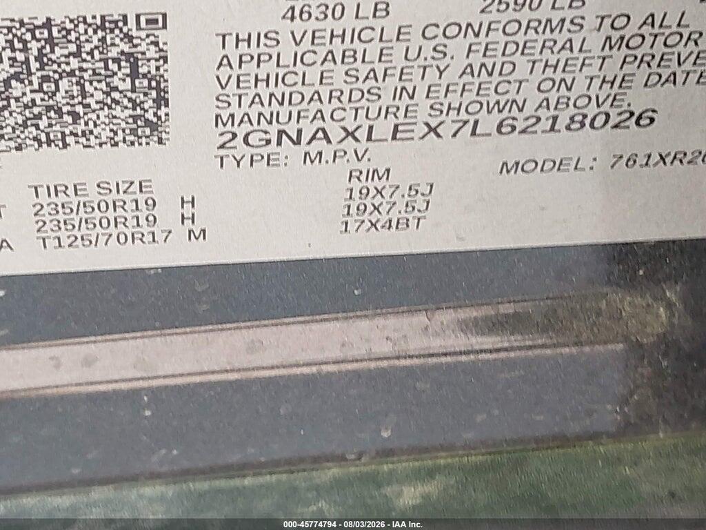 2GNAXLEX7L6218026 2020 CHEVROLET EQUINOX photo no. 9