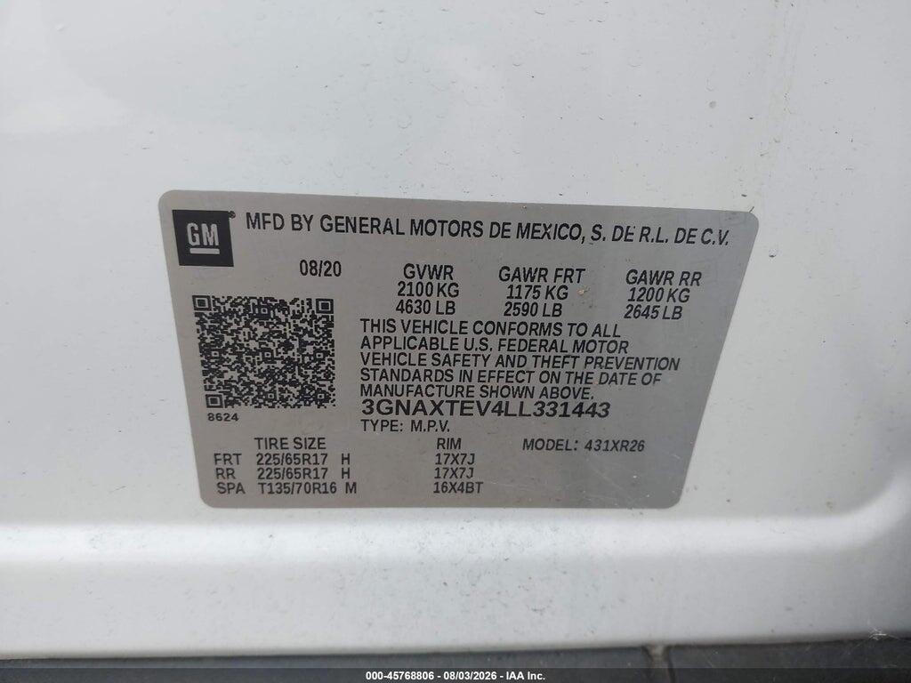 3GNAXTEV4LL331443 2020 CHEVROLET EQUINOX photo no. 9