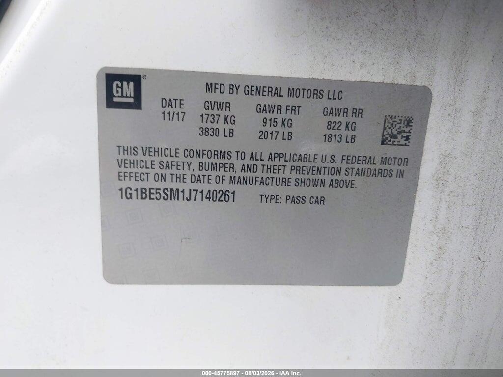 1G1BE5SM1J7140261 2018 CHEVROLET CRUZE photo no. 9