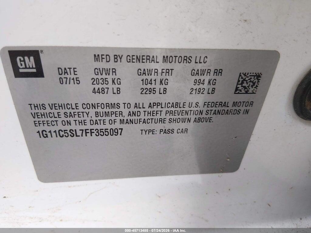 1G11C5SL7FF355097 2015 CHEVROLET MALIBU photo no. 9