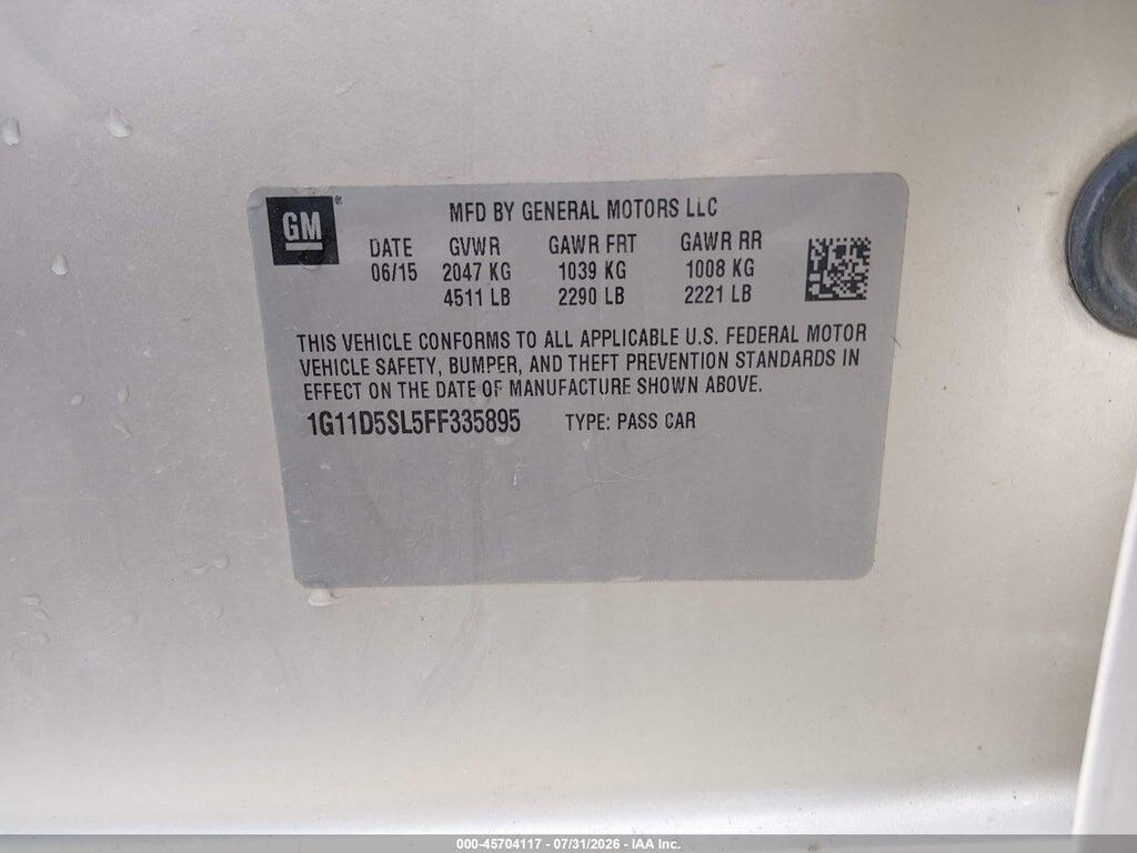 1G11D5SL5FF335895 2015 CHEVROLET MALIBU photo no. 9