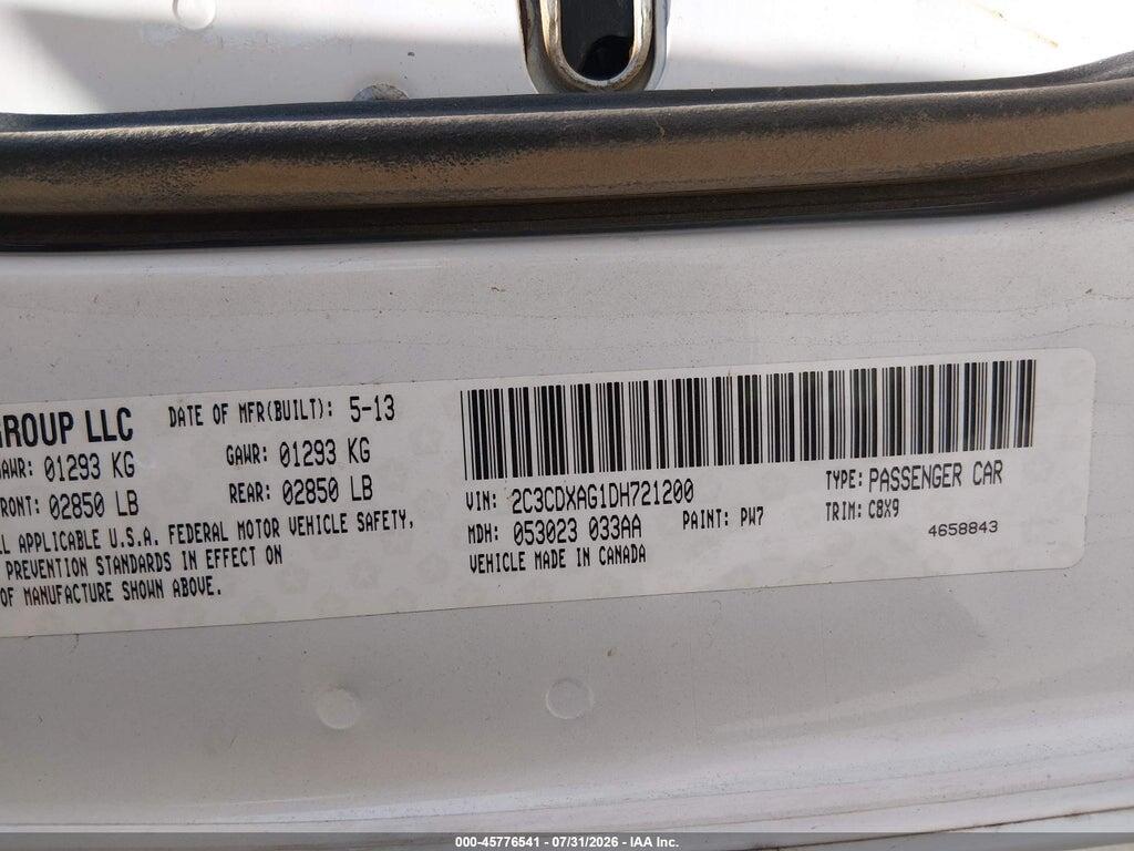 2C3CDXAG1DH721200 2013 DODGE CHARGER photo no. 9