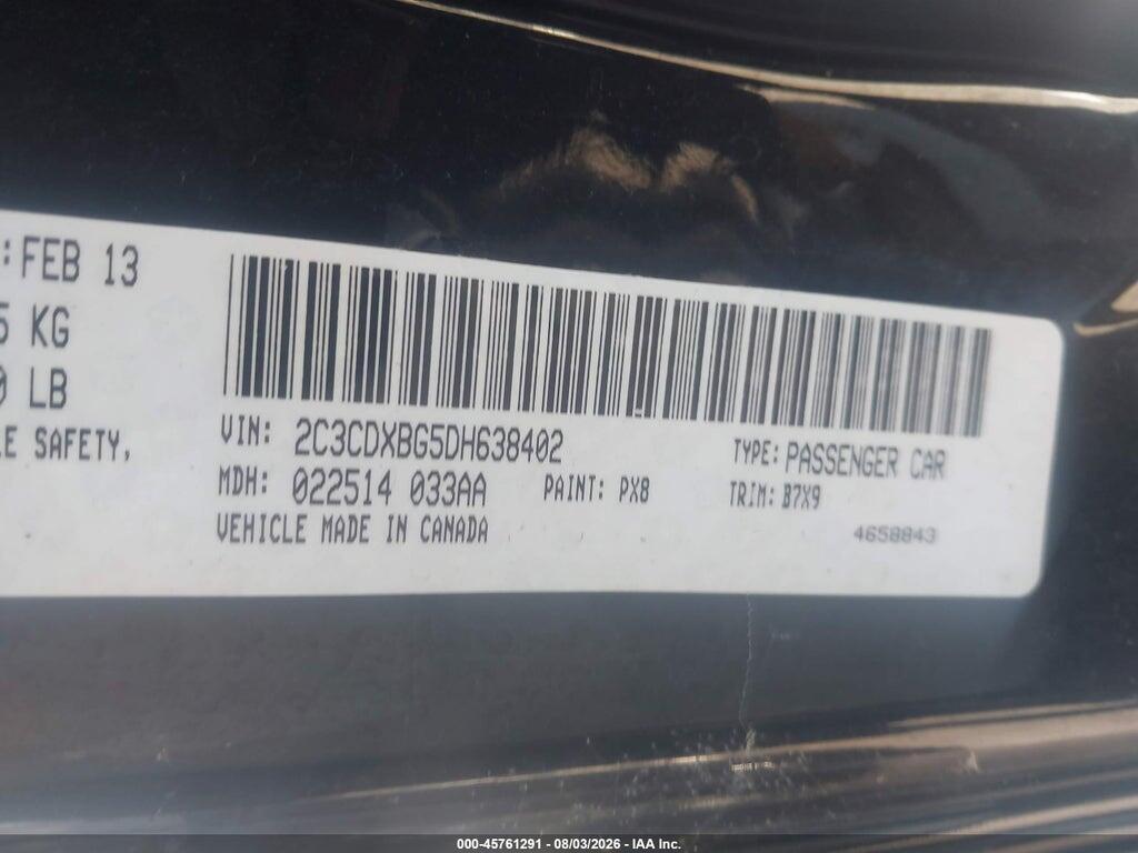 2C3CDXBG5DH638402 2013 DODGE CHARGER photo no. 9