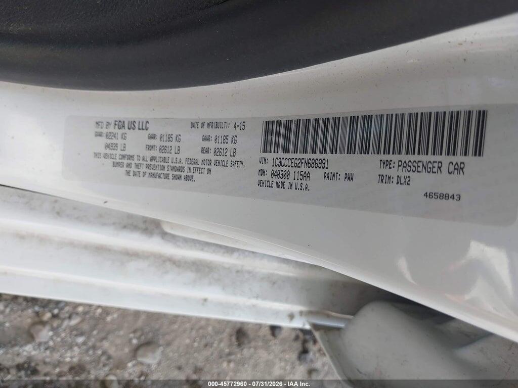 1C3CCCEG2FN686991 2015 CHRYSLER 200 photo no. 9