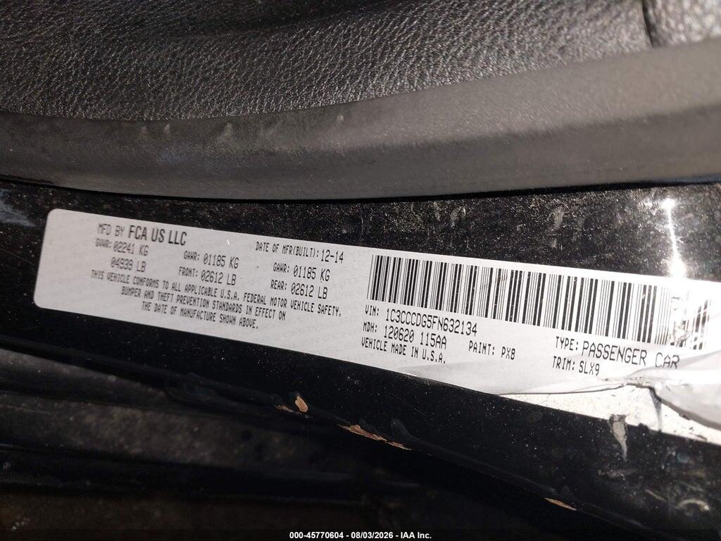 1C3CCCDG5FN632134 2015 CHRYSLER 200 photo no. 9