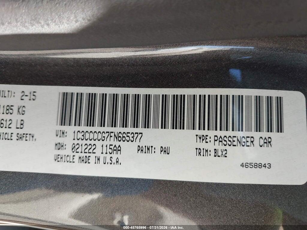 1C3CCCCG7FN665377 2015 CHRYSLER 200 photo no. 9