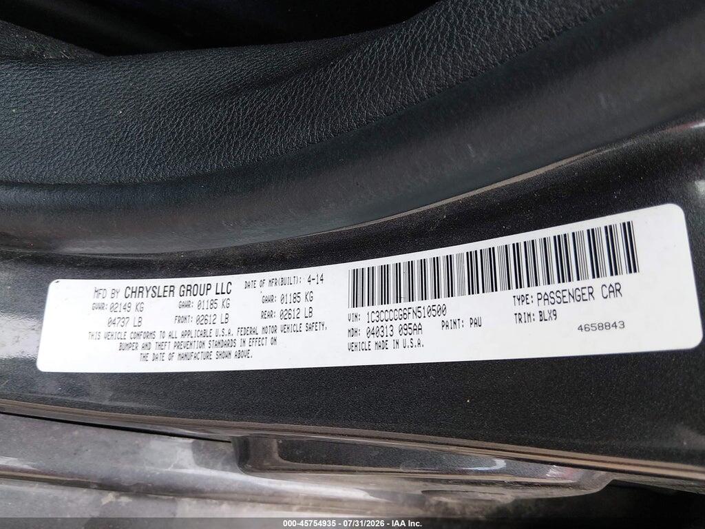 1C3CCCCG6FN510500 2015 CHRYSLER 200 photo no. 9