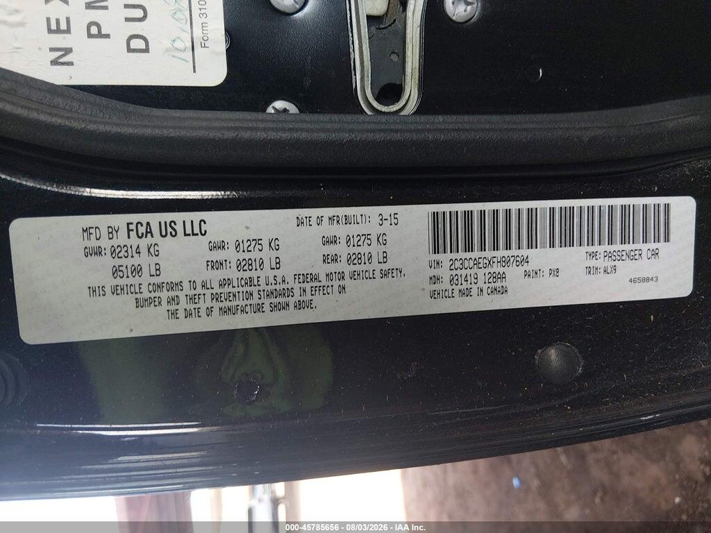 2C3CCAEGXFH807604 2015 CHRYSLER 300C photo no. 9