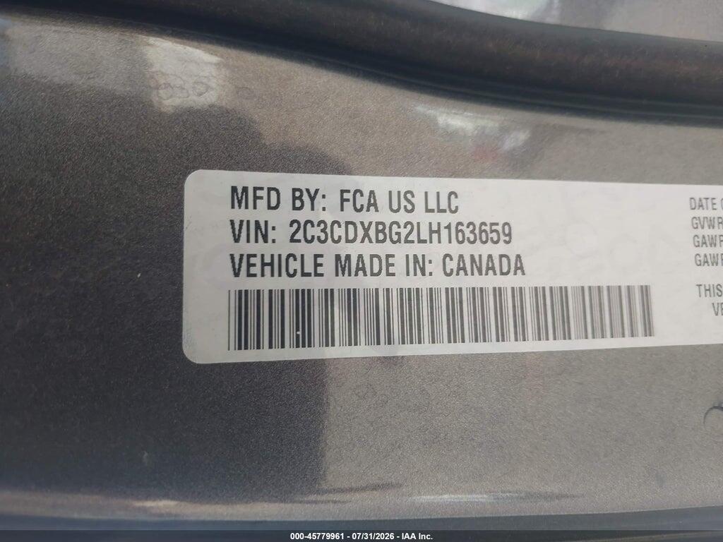 2C3CDXBG2LH163659 2020 DODGE CHARGER photo no. 9