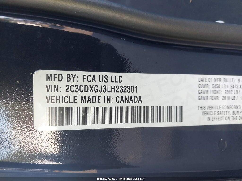 2C3CDXGJ3LH232301 2020 DODGE CHARGER photo no. 9