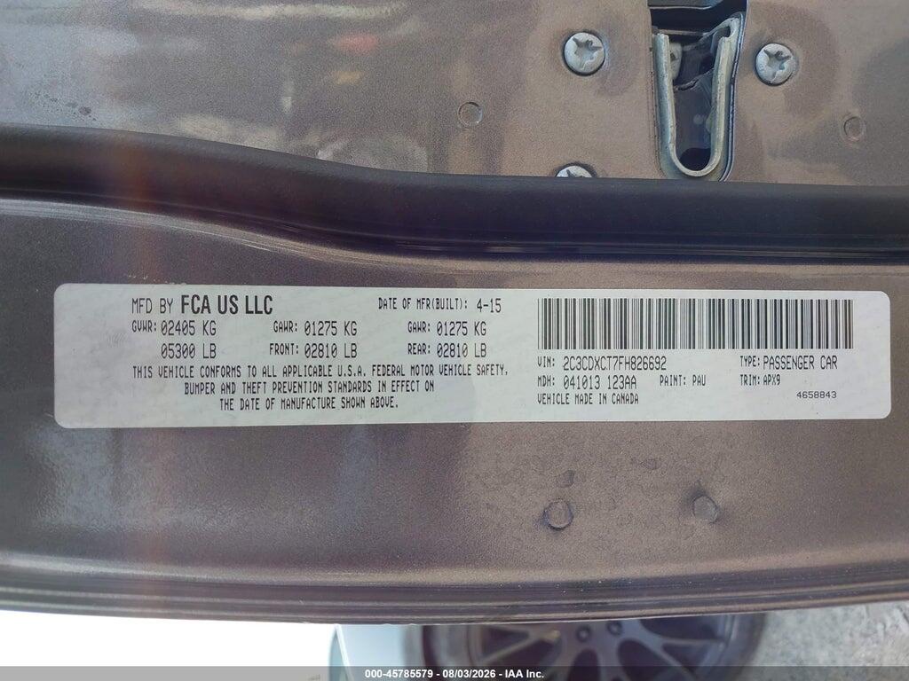 2C3CDXCT7FH826692 2015 DODGE CHARGER photo no. 9