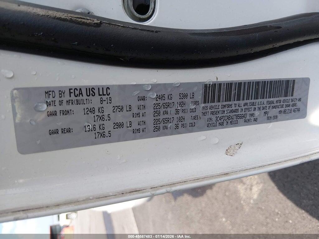3C4PDCABXKT856643 2019 DODGE JOURNEY photo no. 9