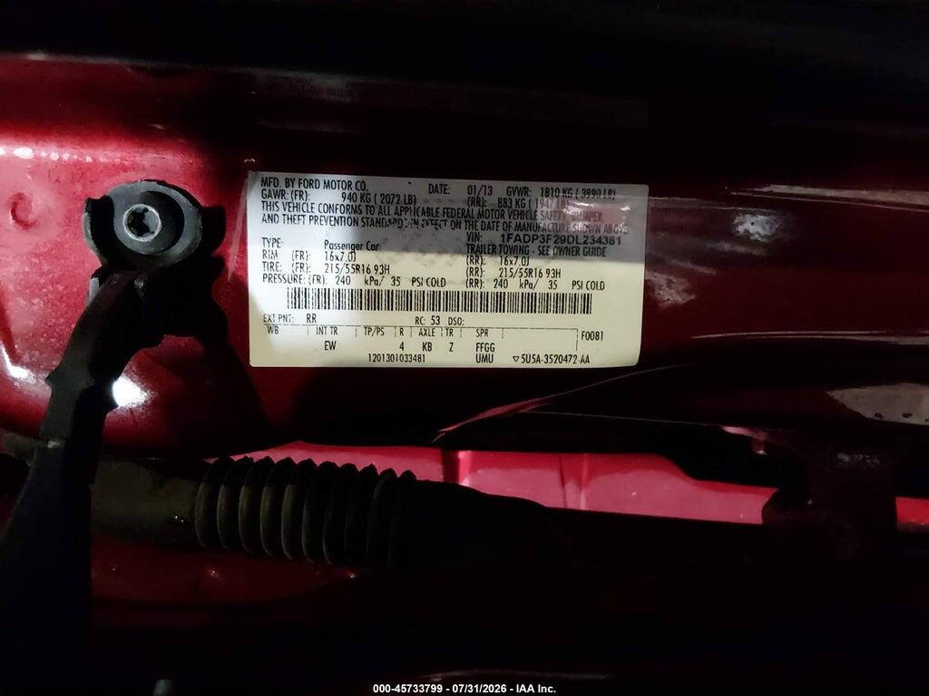 1FADP3F29DL234381 2013 FORD FOCUS photo no. 9