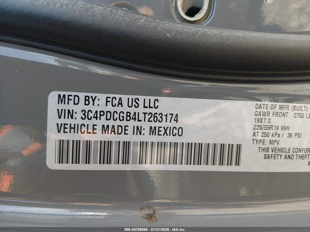 3C4PDCGB4LT263174 2020 DODGE JOURNEY photo no. 9