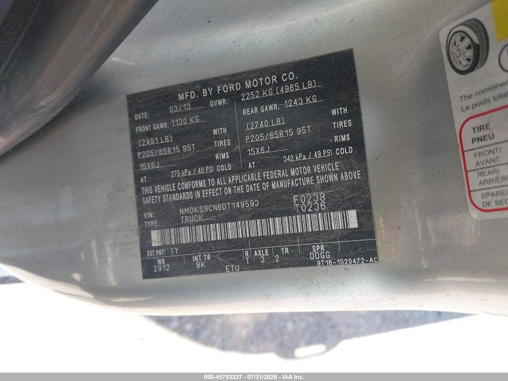 NM0KS9CN6DT149593 2013 FORD TRANSIT CONNECT photo no. 9