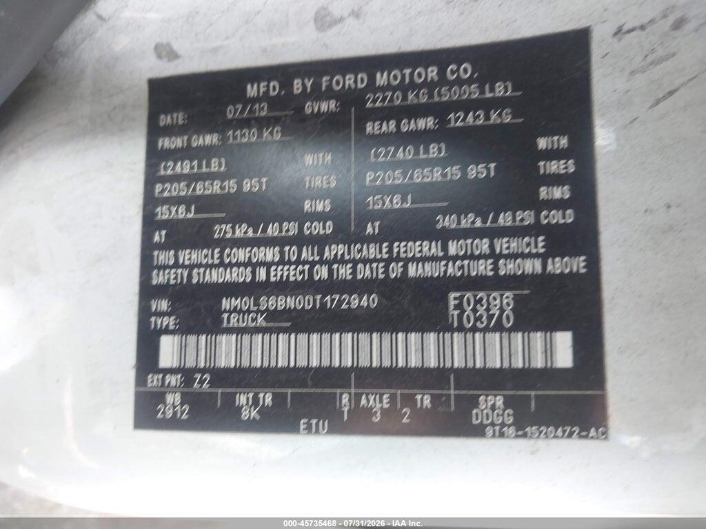 NM0LS6BN0DT172940 2013 FORD TRANSIT CONNECT photo no. 9