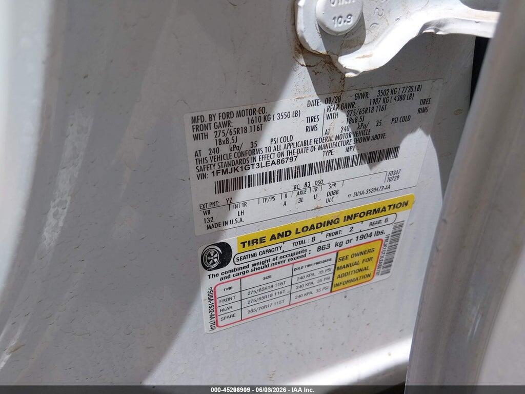 1FMJK1GT3LEA86797 2020 FORD EXPEDITION photo no. 9