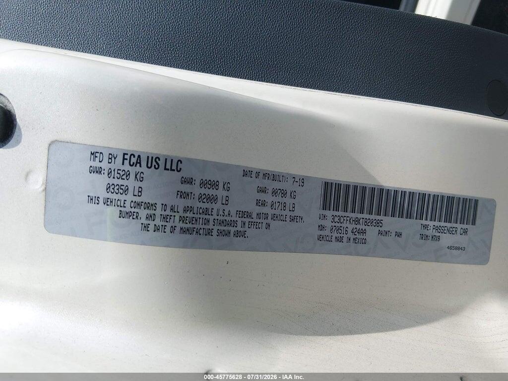 3C3CFFKH8KT820385 2019 FIAT 500 photo no. 9