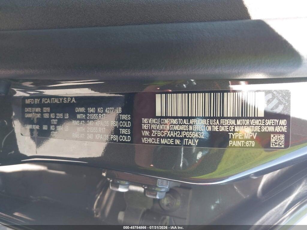 ZFBCFXAH2JP656432 2018 FIAT 500X photo no. 9