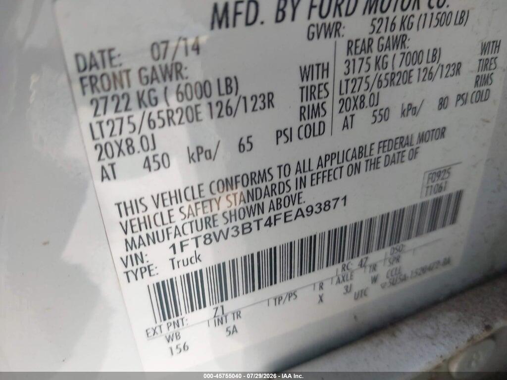 1FT8W3BT4FEA93871 2015 FORD F-350 photo no. 8