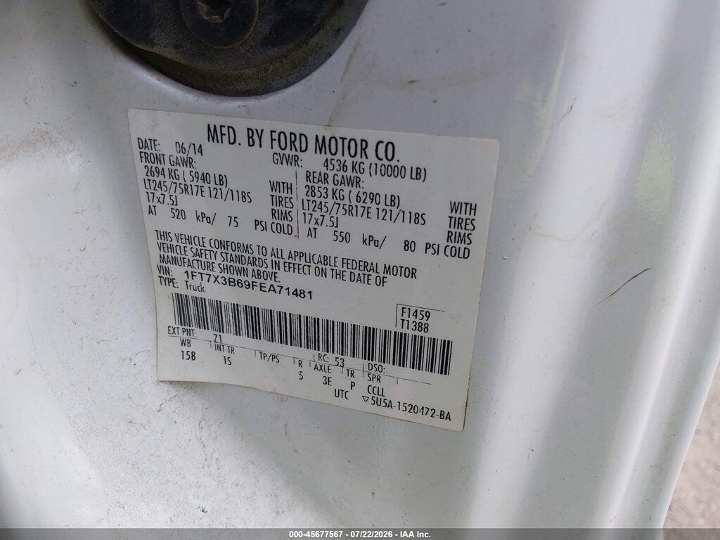 1FT7X3B69FEA71481 2015 FORD F-350 photo no. 9