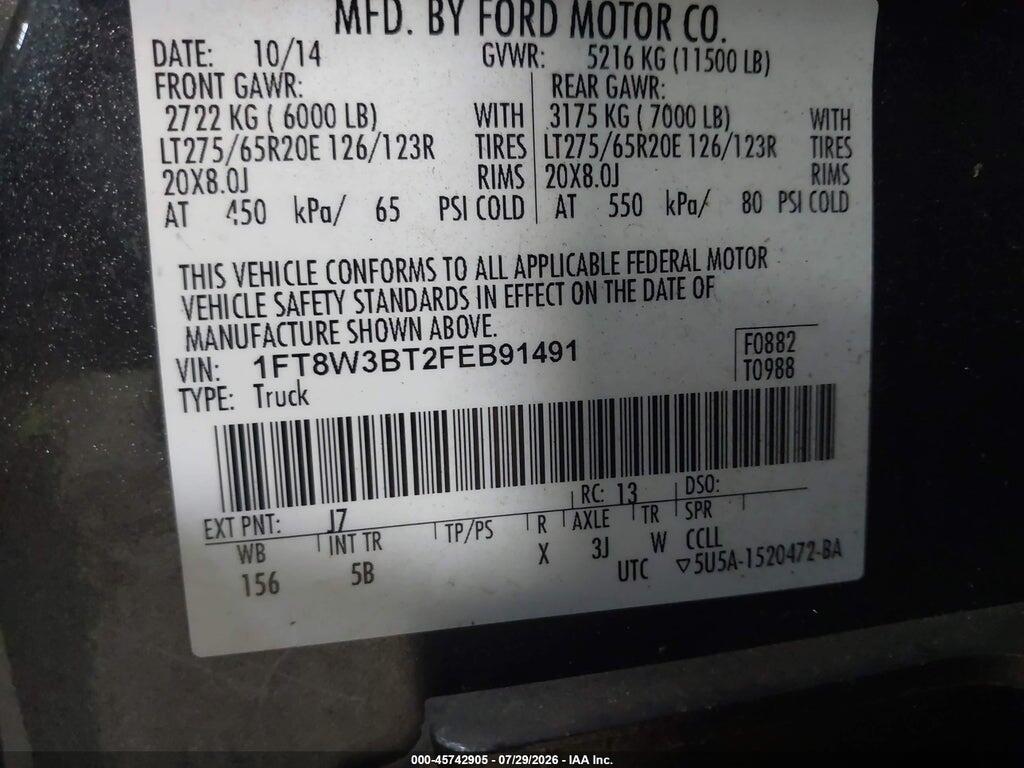 1FT8W3BT2FEB91491 2015 FORD F-350 photo no. 9