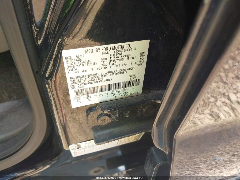 1FT8W3DT0FED05081 2015 FORD F-350 photo no. 8